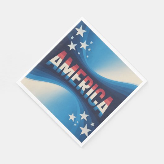 Amerika Rood Wit Blauw Lunch Servetten Set (Hoek)