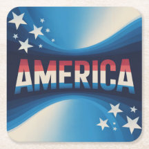 Amerika Rood Wit Blauw Onderzetter Set
