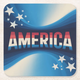 Amerika Rood Wit Blauw Onderzetter Set