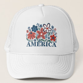 Amerika Rood, Wit en Blauw Bloemen tTrucker Pet