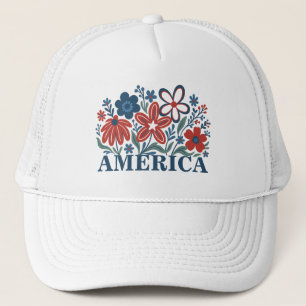 Amerika Rood, Wit en Blauw Bloemen tTrucker Pet