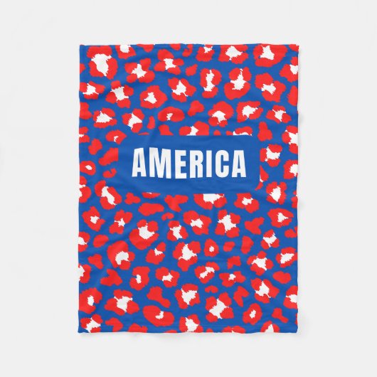 Amerika rood wit en blauw fleece deken (Voorkant)