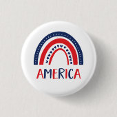Amerika | Rood wit en blauw regenboog Ronde Button 3,2 Cm (Voorkant)