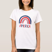 Amerika | Rood wit en blauw regenboog T-shirt (Voorkant)