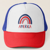 Amerika | Rood wit en blauw regenboog Trucker Pet (Voorkant)