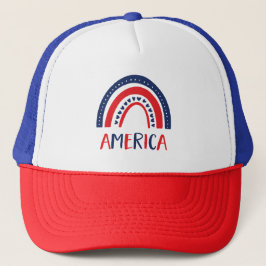 Amerika | Rood wit en blauw regenboog Trucker Pet