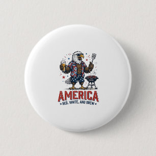 Amerika Rood Wit En Brouw Adelaar BBQ Shirt (7)_1 Ronde Button 5,7 Cm