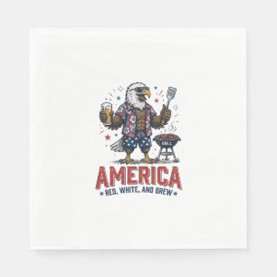 Amerika Rood Wit En Brouw Adelaar BBQ-shirt (7)_1 Servet