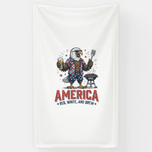 Amerika Rood Wit En Brouw Adelaar BBQ Shirt (7)_1 Spandoek