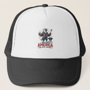 Amerika Rood Wit En Brouw Adelaar BBQ Shirt (7)_1 Trucker Pet