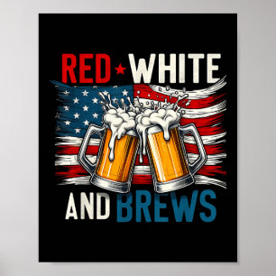 Amerika rood wit en brouwen vierde van bierliefheb poster
