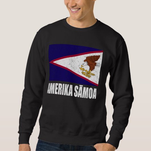 Amerika Samoa Vlag Grunge  Souvenir Amerika Trui (Voorkant)