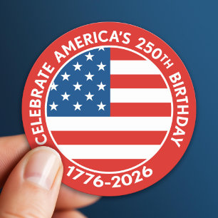 Amerika Semiquincentennial 1776-2026 USA 250 Vlag Ronde Sticker