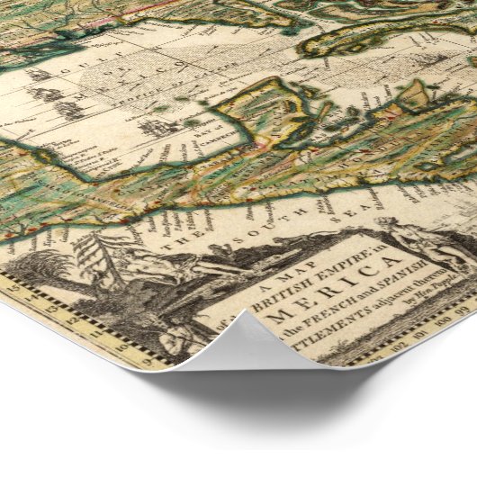 Amerika Septentrionalis Poster (Hoek)