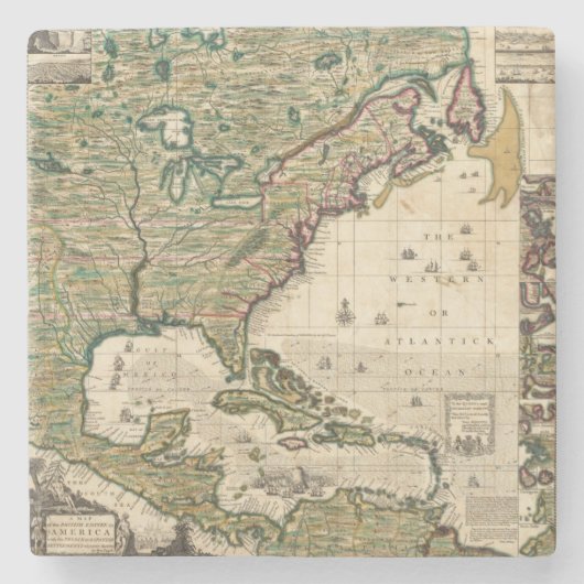 Amerika Septentrionalis Stenen Onderzetter (Voorkant)