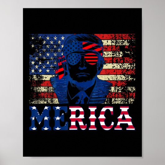 Amerika Shirten 4 juli Trump American FL Poster (Voorkant)