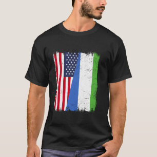 Amerika Sierra Leone Half Vlag Amerikaanse Sierra T-shirt