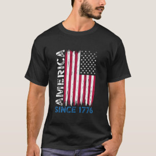 Amerika sinds 1776 Amerikaanse vlag 4 juli T-shirt