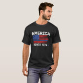 Amerika sinds 1776 Amerikaanse vlag 4 juli T-shirt (Voorkant volledig)