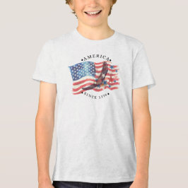 Amerika sinds 1776 Aquarel Vlag/S. Adelaar/Sterren Tri-Blend Shirt