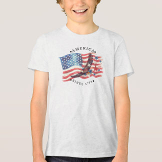 Amerika sinds 1776 Aquarel Vlag/S. Adelaar/Sterren Tri-Blend Shirt