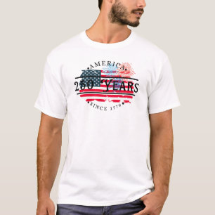 Amerika sinds 1776 met Amerikaanse vlag/Vuurwerk T-shirt