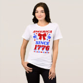 Amerika sinds 1776 Rood Gingham Strik Tri-Blend Shirt (Voorkant volledig)