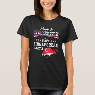 Amerika Singaporees Onderdelen Singapore Kaart VS  T-shirt