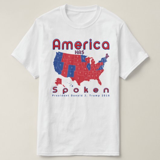 Amerika spreekt Red White Blue Donald Trump T-Shir T-shirt (Design voorkant)