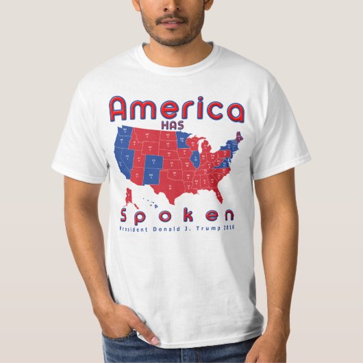 Amerika spreekt Red White Blue Donald Trump T-Shir T-shirt (Voorkant)