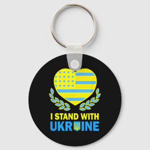 Amerika Sta Met Oekraïne T-shirt Oekraïense Vlag V Sleutelhanger