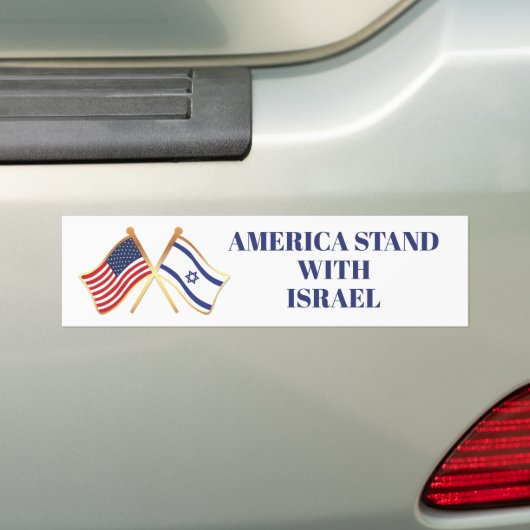 Amerika staan met Israël Vrijheidsvlag Bumpersticker (Op auto)