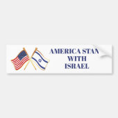 Amerika staan met Israël Vrijheidsvlag Bumpersticker (Voorkant)