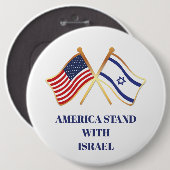 Amerika staan met Israël Vrijheidsvlag Ronde Button 6,0 Cm (Voorkant /achterkant)