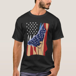 Amerika staat achter de blauwe lijn t-shirt