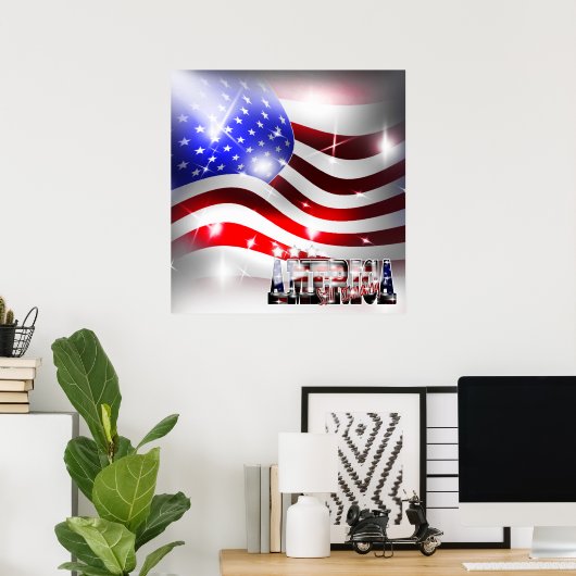 Amerika staat nog steeds op 11-9-herdenkingsdag in poster (Thuiskantoor)