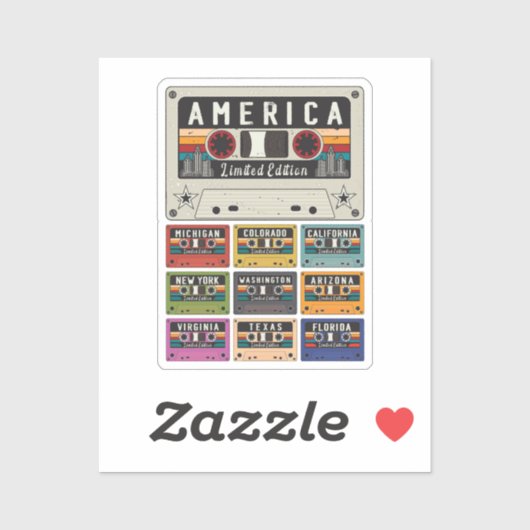 -Amerika Staatsreizen Sticker (Vel)