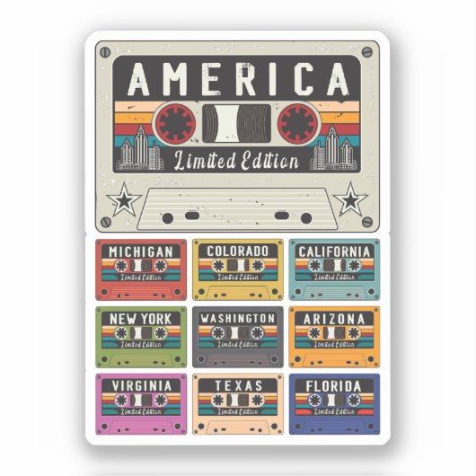 -Amerika Staatsreizen Sticker (Voorkant)