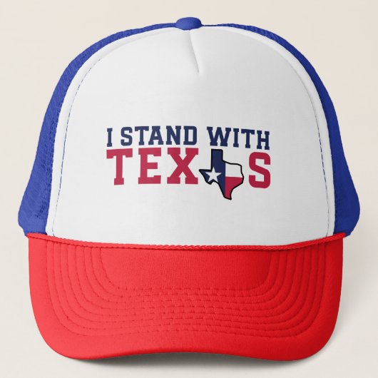 Amerika Sterk "Ik sta met Texas" Trucker Hat Pet (Voorkant)