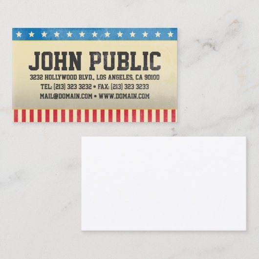  Amerika sterren en strepen Visitekaartje (Voorkant / Achterkant)