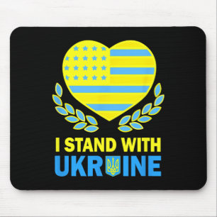 Amerika Steun Oekraïne T-shirt Oekraïense VS Vlag Muismat