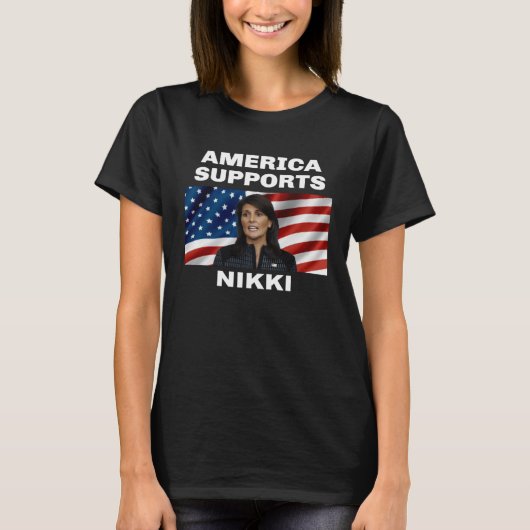 Amerika steunt Nikki Haley T-shirt (Voorkant)
