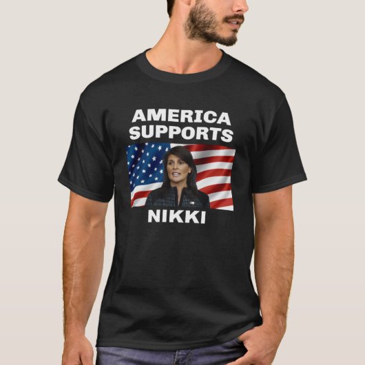 Amerika steunt Nikki Haley T-shirt (Voorkant)