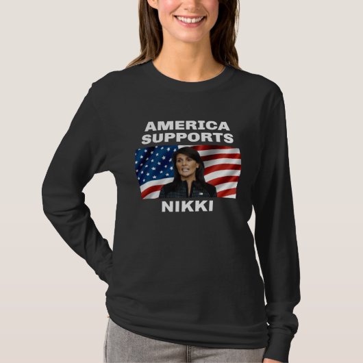 Amerika steunt Nikki Haley T-shirt (Voorkant)