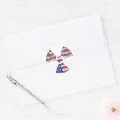 Amerika Stralingswaarschuwing Ronde Sticker (Envelop)
