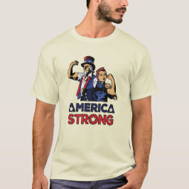 AMERIKA STRONG - UNCLE SAM - ROSIE DE RIVETER T-SHIRT