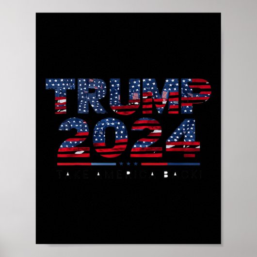 Amerika terug Amerikaanse vlag 4 juli Donald Trump Poster (Voorkant)