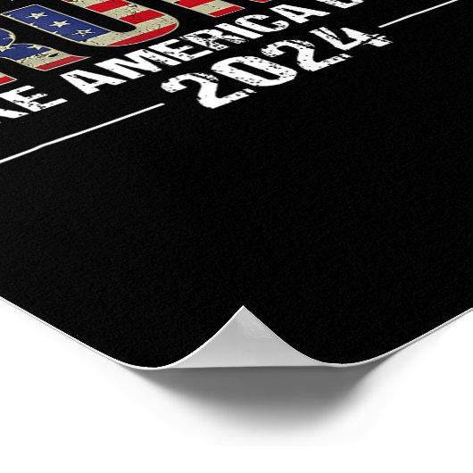 Amerika terug Amerikaanse vlag Trump 2024 Mannen V Poster (Hoek)