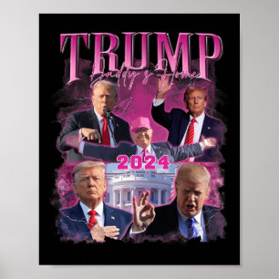 Amerika terug Amerikaanse vlag Trump 2024 Poster