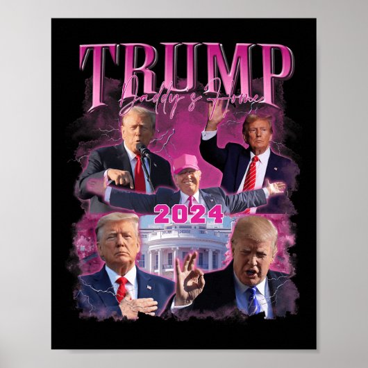 Amerika terug Amerikaanse vlag Trump 2024 Poster (Voorkant)